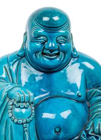 Two Turquoise Glazed Porcelain Figures of Immortals