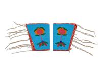Sioux Beaded Hide Cuffs, With American Flags