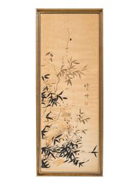 Two Chinese Ink and Color Paintings on Paper and One Print