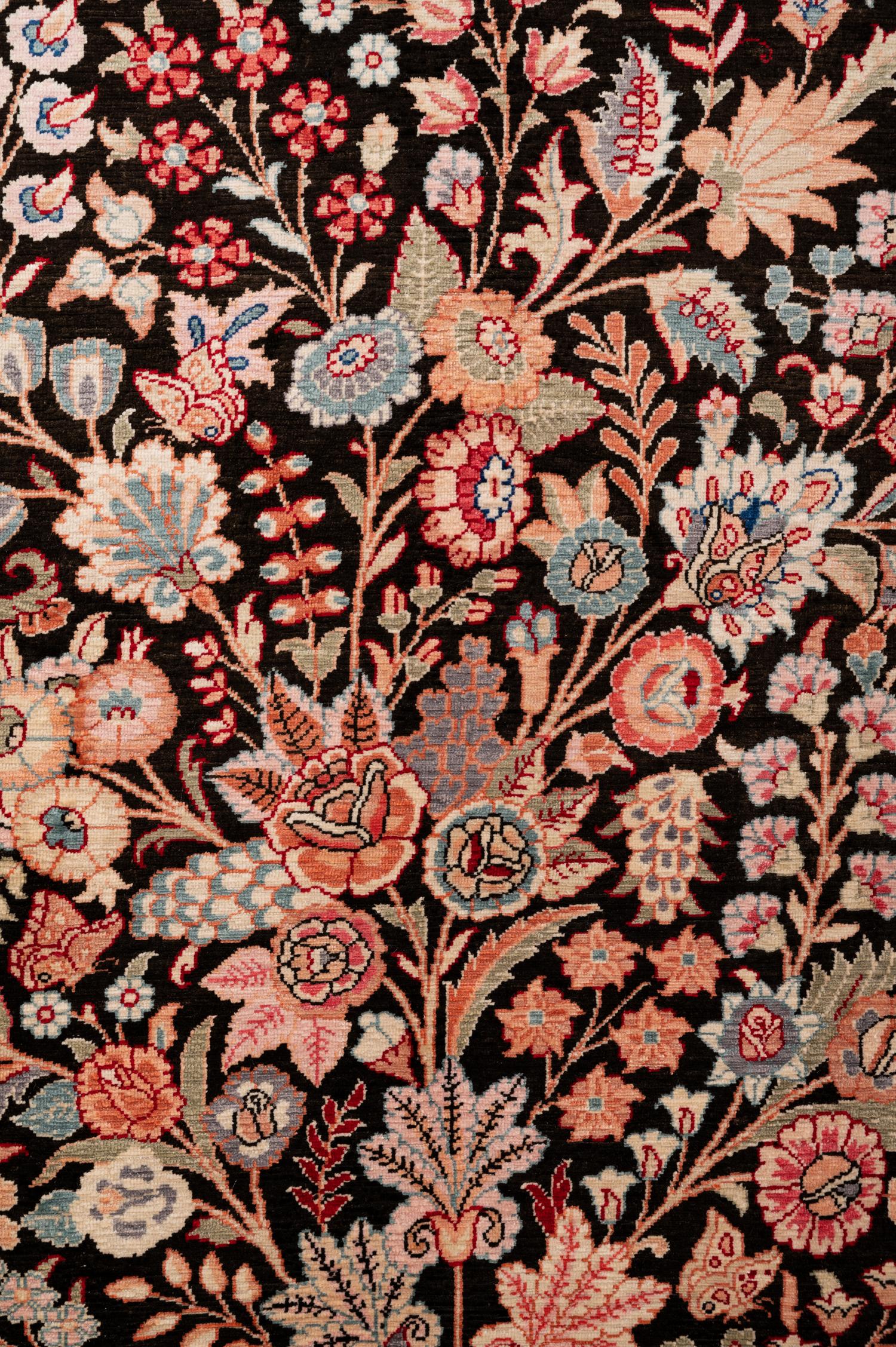 A Pair of Qum Silk and Wool Pictorial Rugs