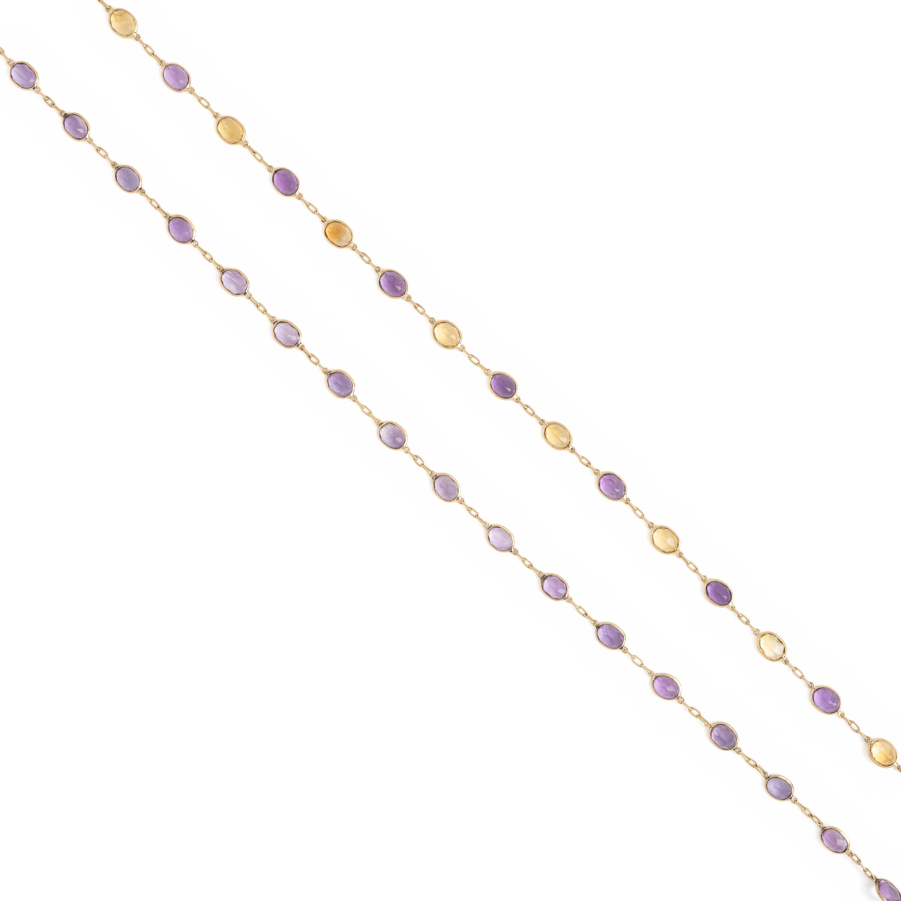 Collection of Multigem and Yellow Gold Necklaces