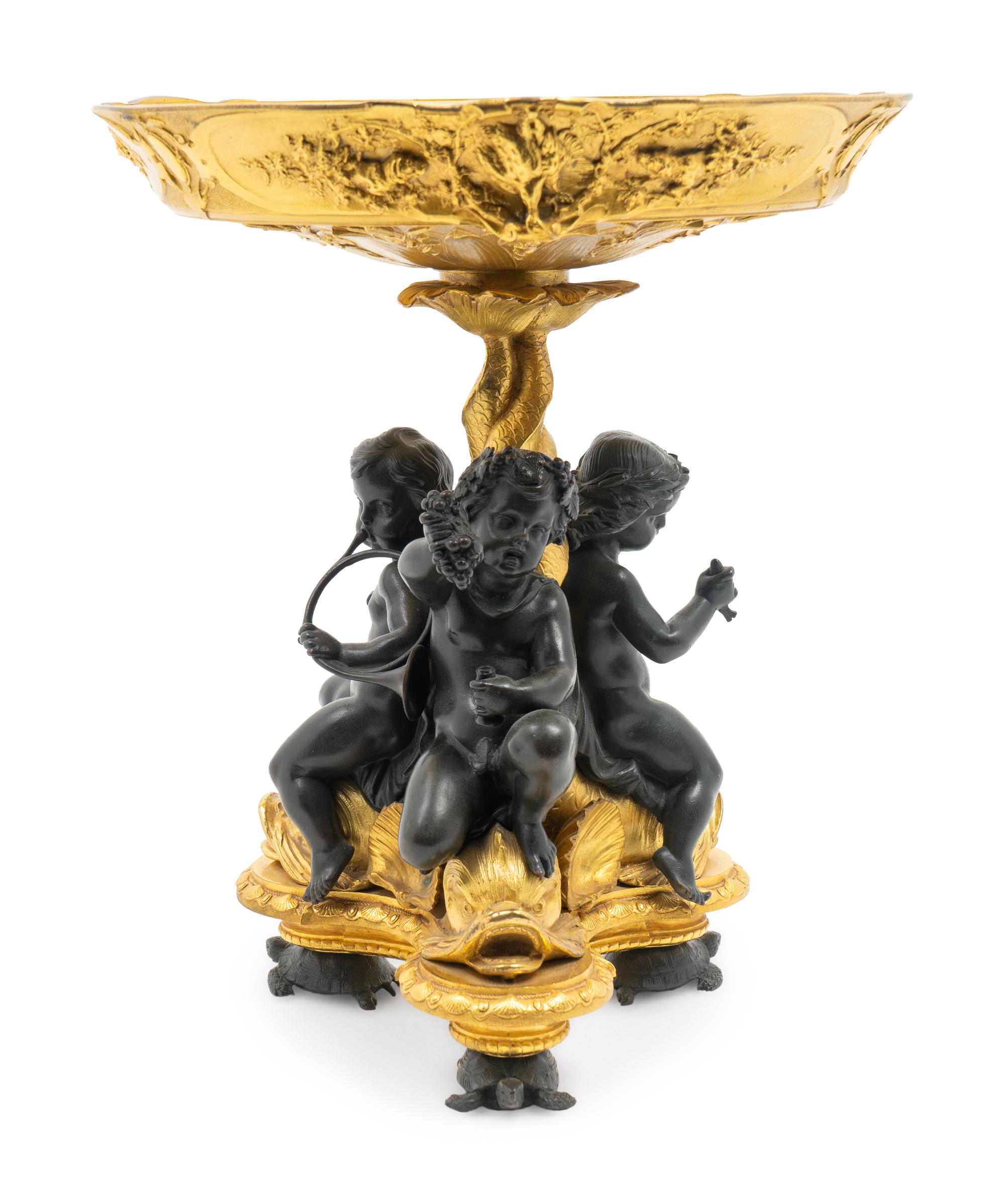 A Louis XVI Style Parcel-Gilt and Patinated Bronze Centerpiece — 20TH CENTURY