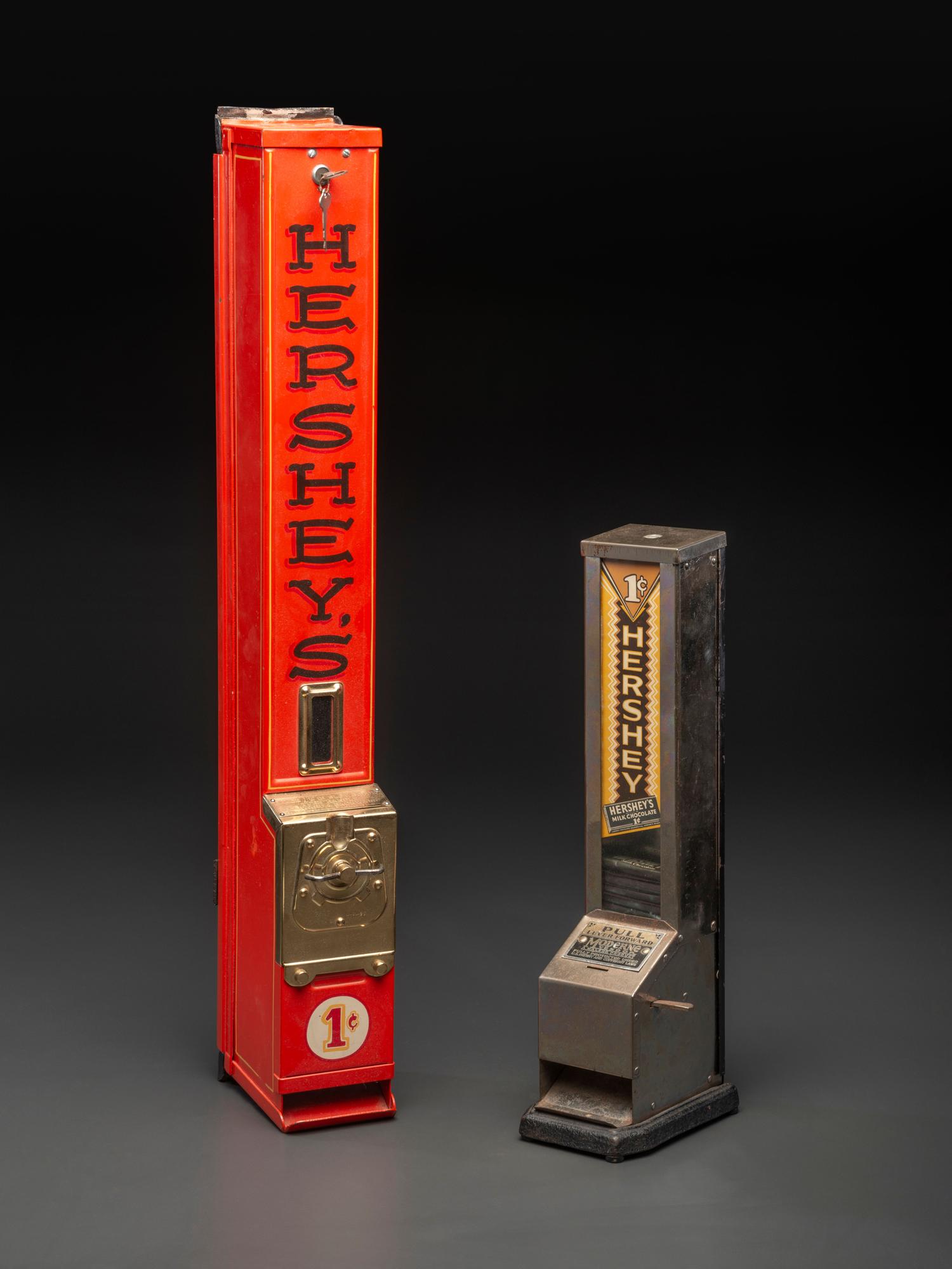 Two Hershey's One Cent Coin Operated Candy Dispensers
