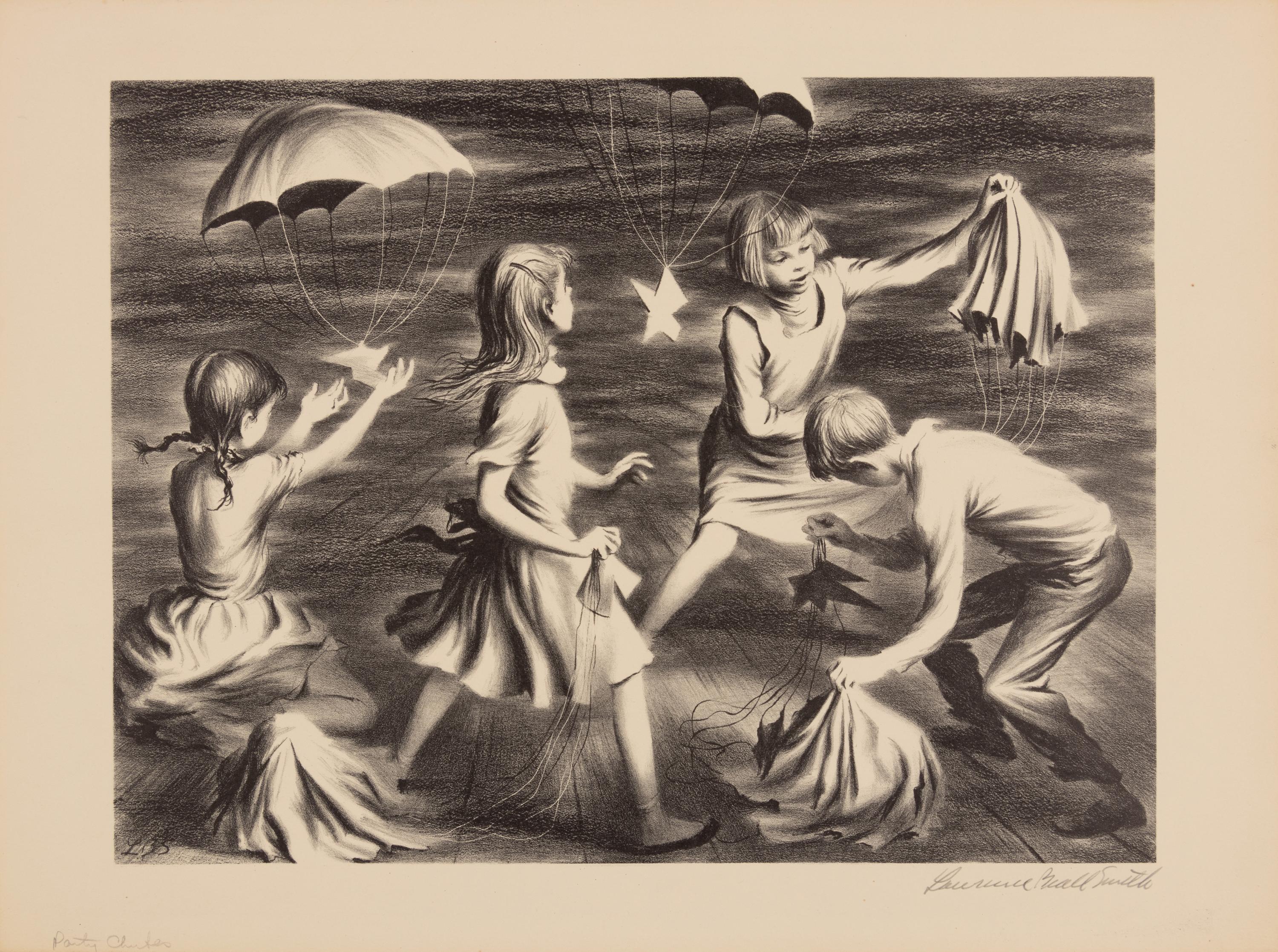 A group of three prints ( Party Chutes; Penthouse; The Crisis )