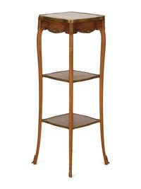 A Louis XV/XVI Transitional Gilt Metal Mounted Marble-Top Side Table