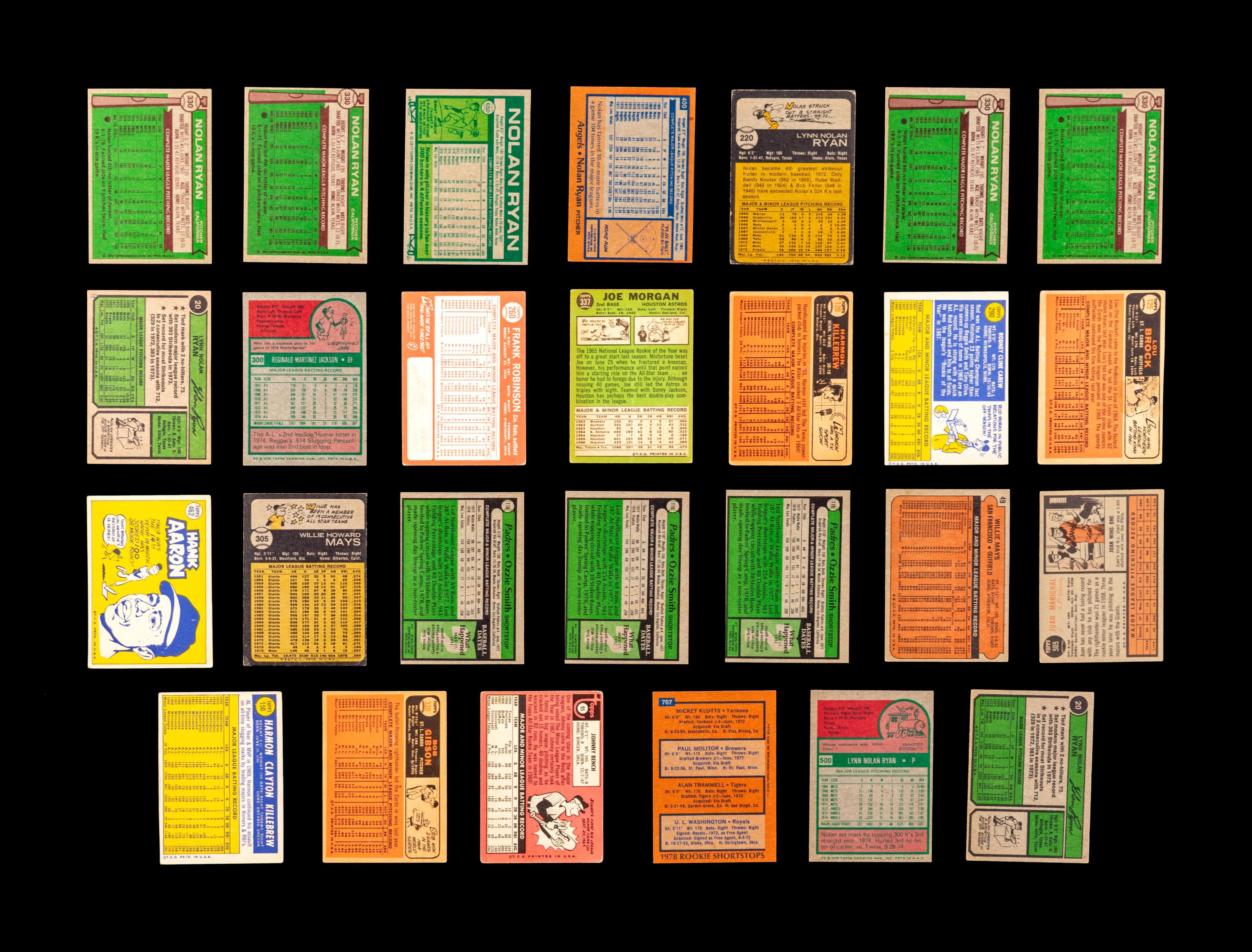 A Group of 373 Assorted 1960s and 1970s Topps Baseball Cards, Including Multiple Hall of Famers, Stars and Rookies (Including Three Ozzie Smith Rookie Cards),