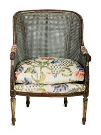 A Louis XVI Style Blue-Painted Duchesse Brisée