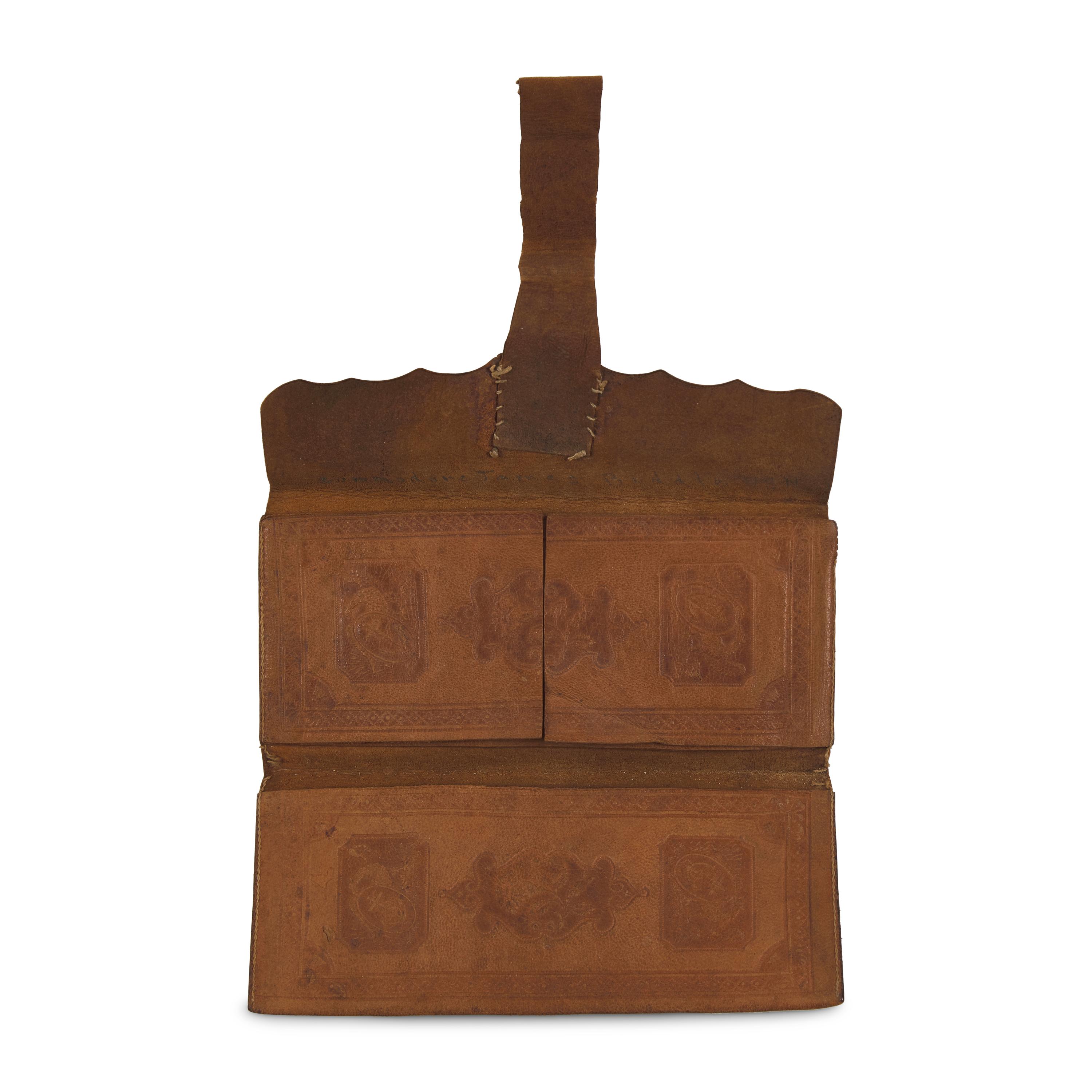 [War of 1812] Tooled Leather Wallet, Purportedly Once Belonging to Commodore James Biddle