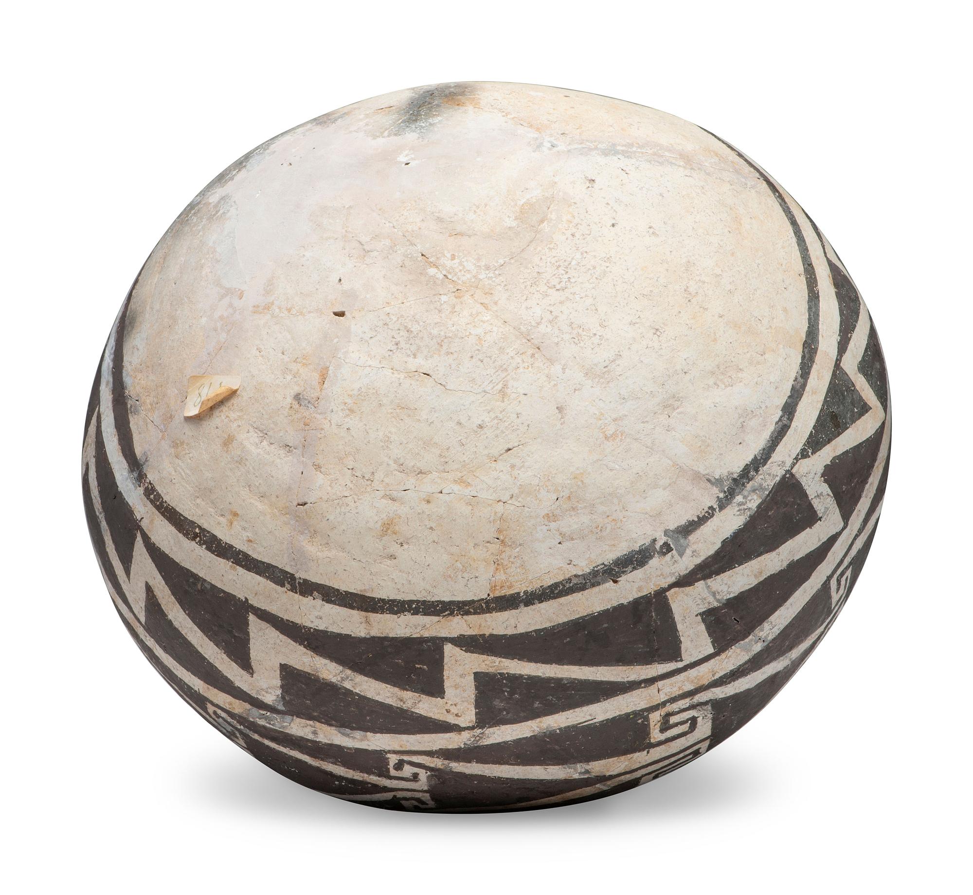 Ancestral Pueblo Black-on-White Pottery Bowl