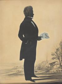 William James Hubard (1807-1862), A Silhouette Profile Portrait of a Man with Letter