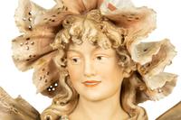 A Royal Dux Porcelain Bust of Woman in Lace Bonnet — Early 20th Century