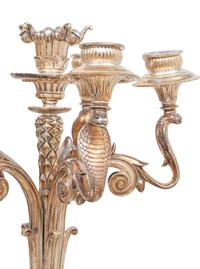 A Pair of Christofle Silver-Plate Six-Light Candelabra