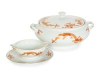 A Limoges Dragons Rouges Porcelain Service