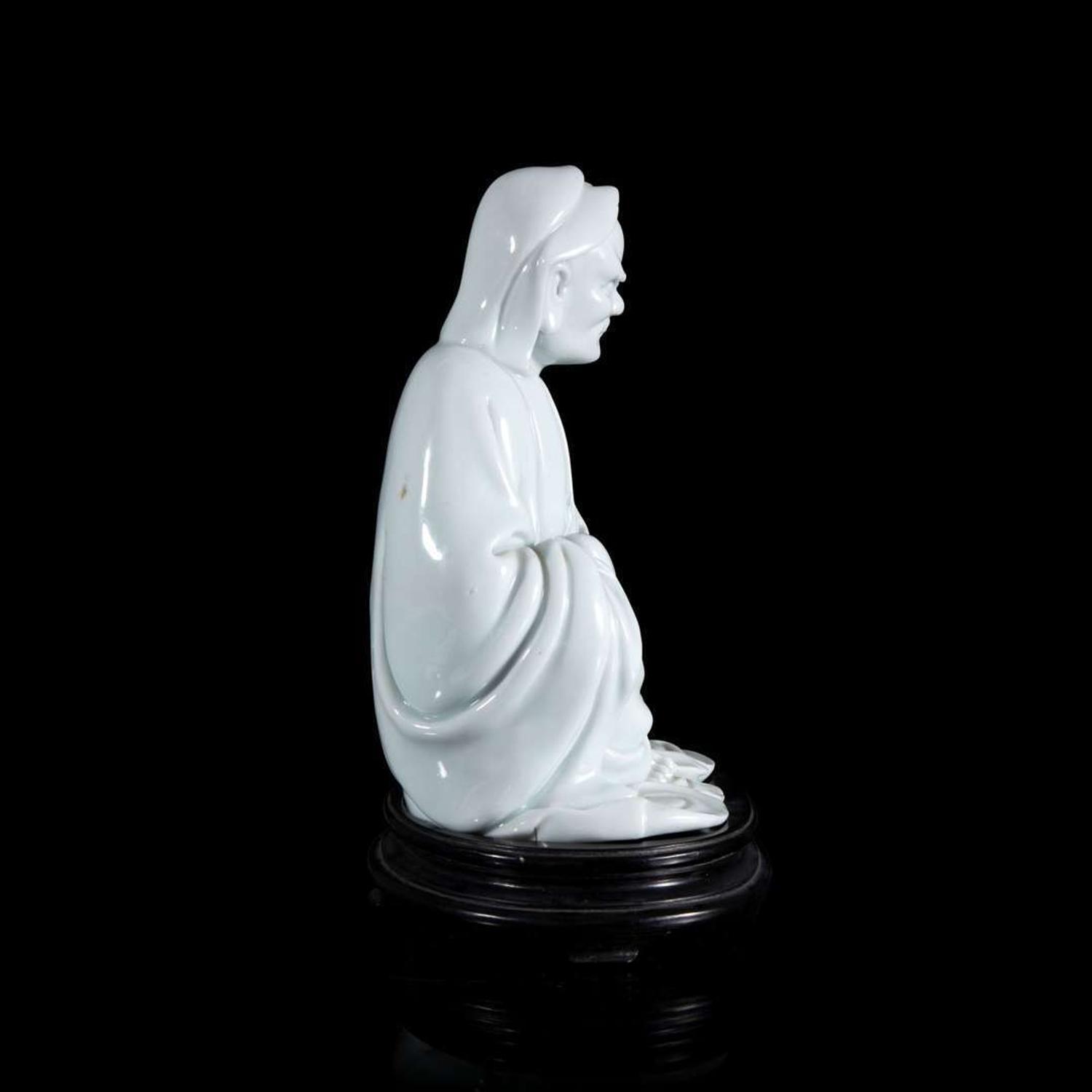A Chinese blanc de Chine figure of Bodhidharma 德化瓷菩提达摩