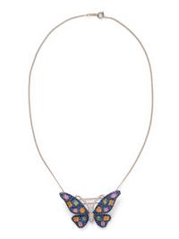 SOLD: MULTICOLOR SAPPHIRE AND DIAMOND BUTTERFLY PENDANT/BROOCH
