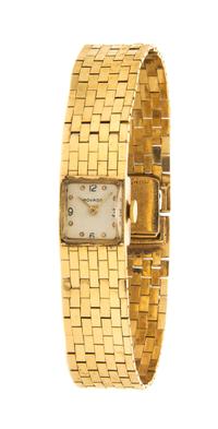 A 14 Karat Yellow Gold Bracelet Watch, Movado, 20.10 dwts.