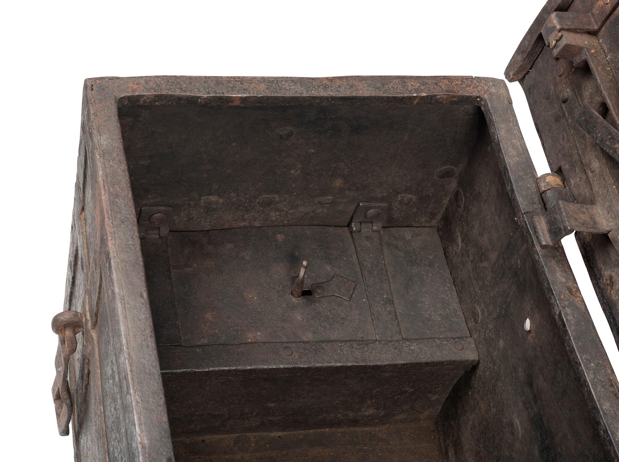 A German Wrought Iron Strong Box