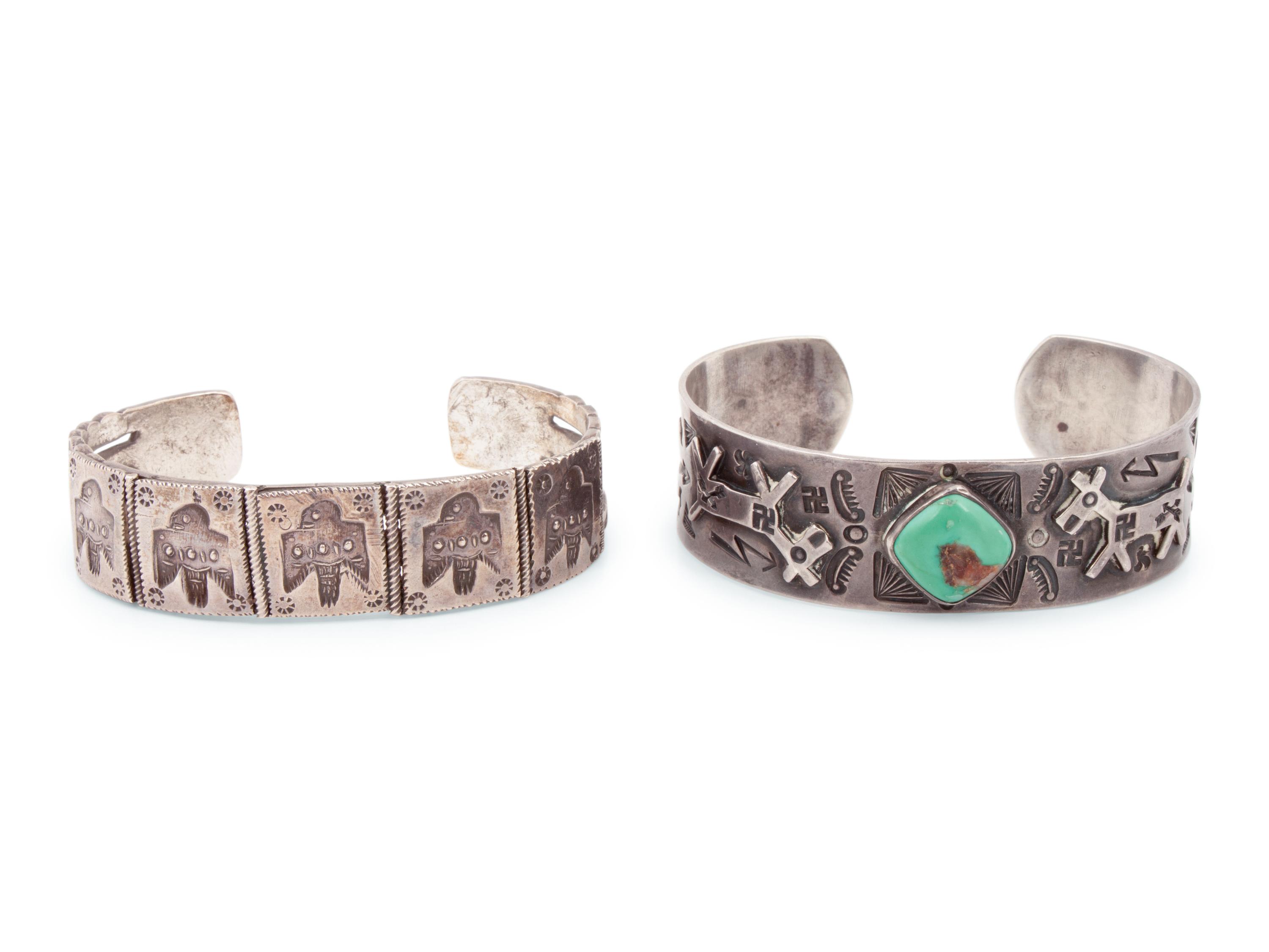 Fred Harvey Era Navajo Silver Cuff Bracelets and Rings