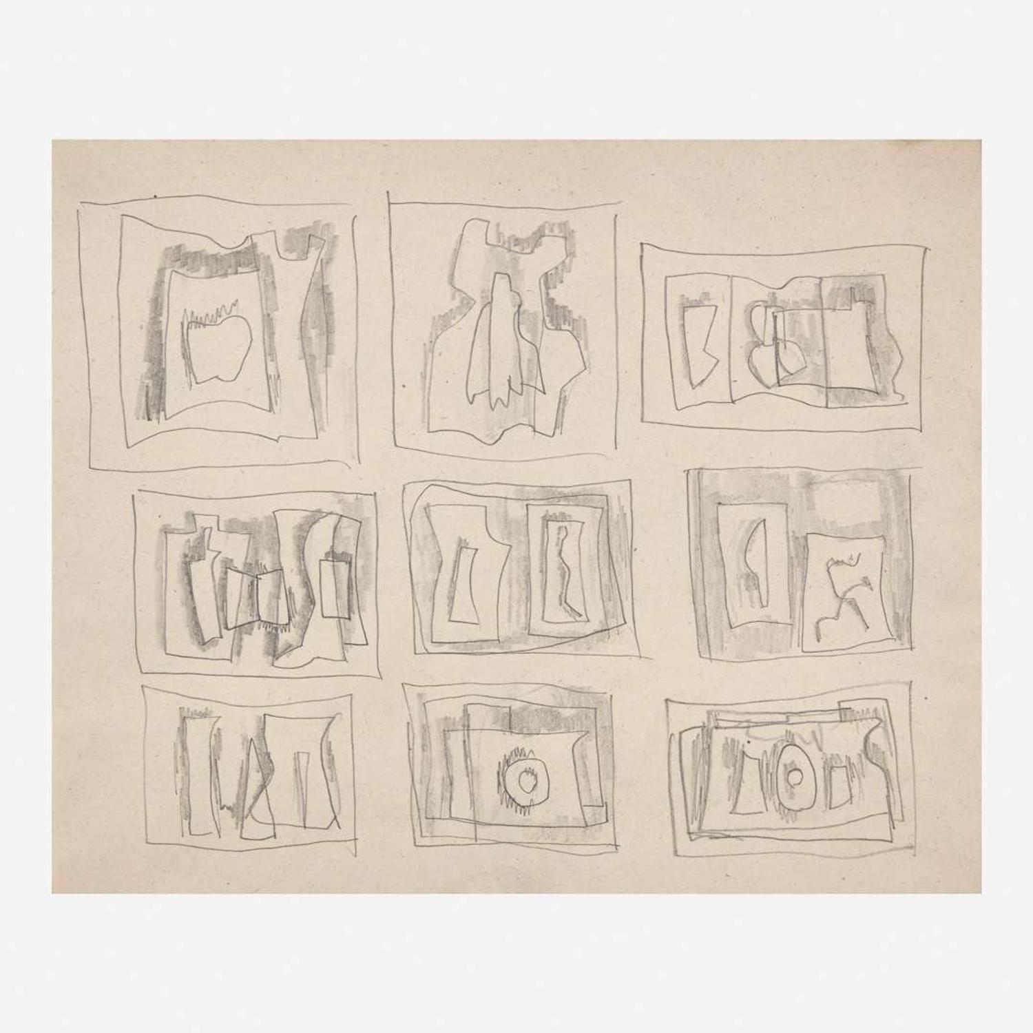 William Baziotes (American, 1912-1963) Glyphic Studies (Set of 4)