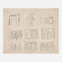 William Baziotes (American, 1912-1963) Glyphic Studies (Set of 4)