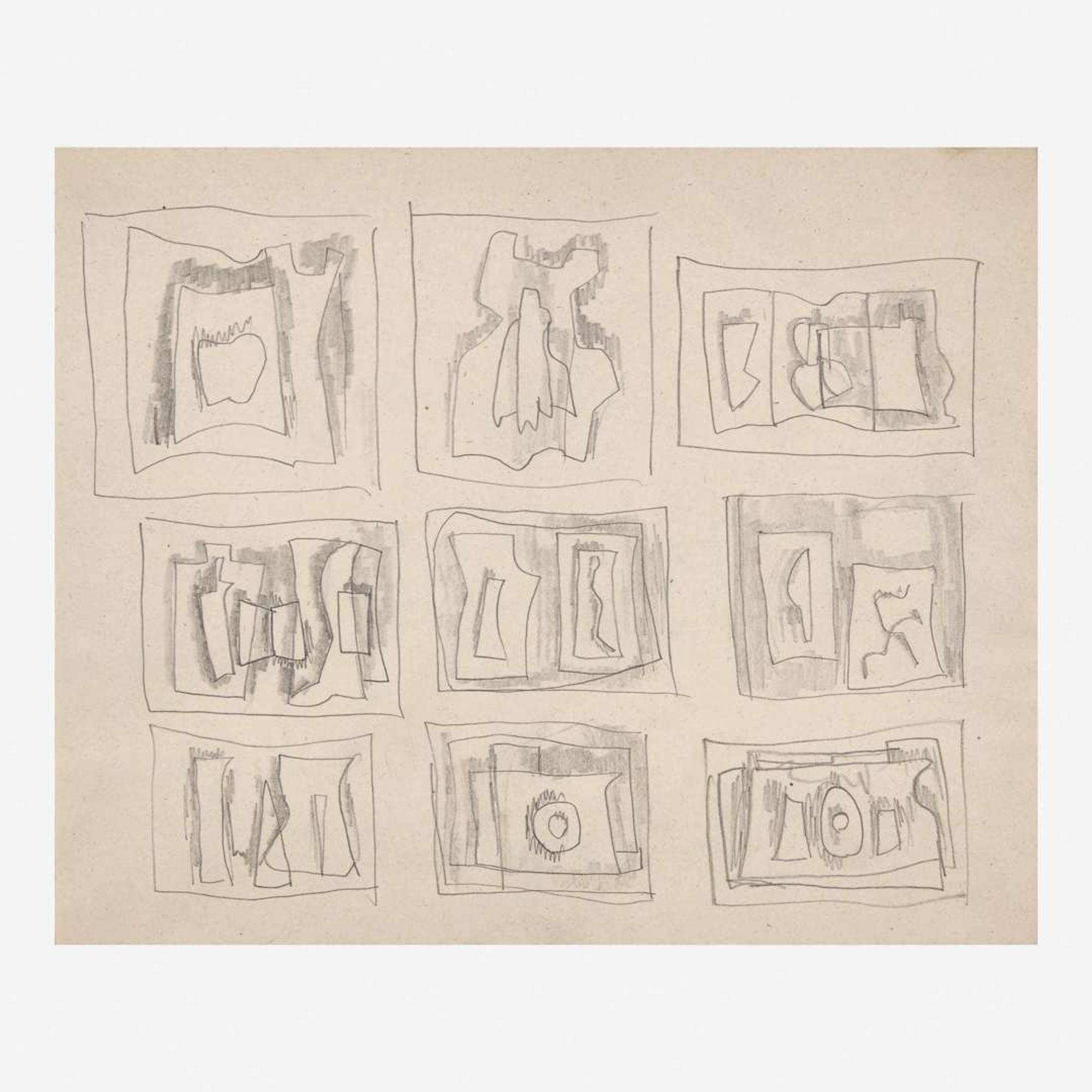 William Baziotes (American, 1912-1963) Glyphic Studies (Set of 4)