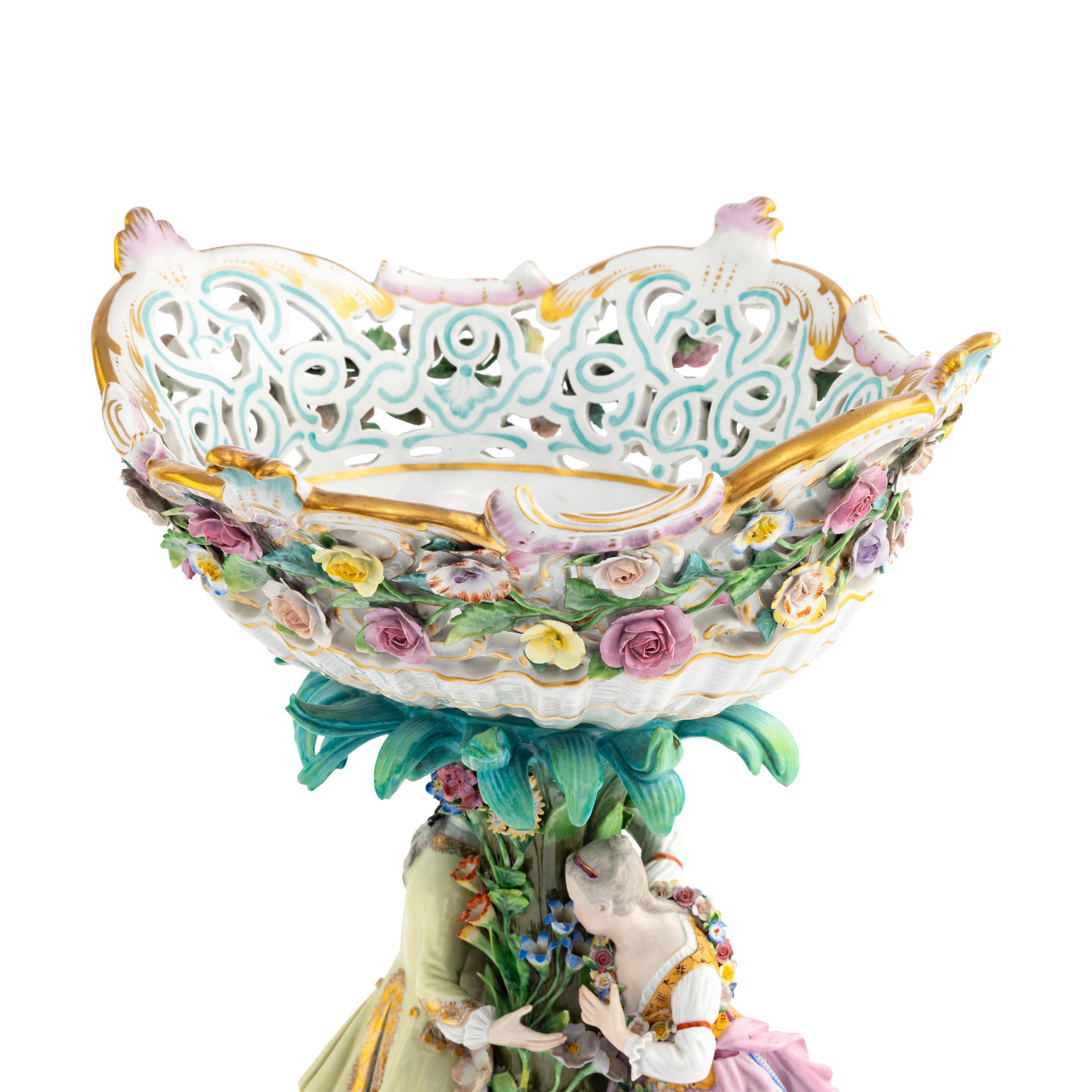 A Pair of Meissen Porcelain Centerpiece Baskets