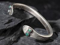 Navajo Ingot and Turquoise Snake Cuff Bracelet