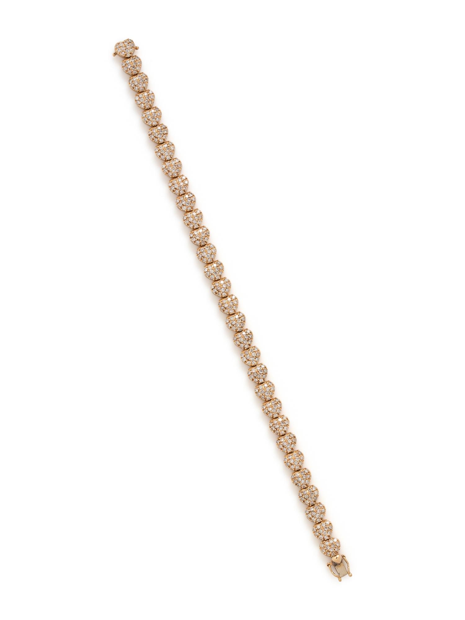 YELLOW GOLD AND DIAMOND HEART BRACELET