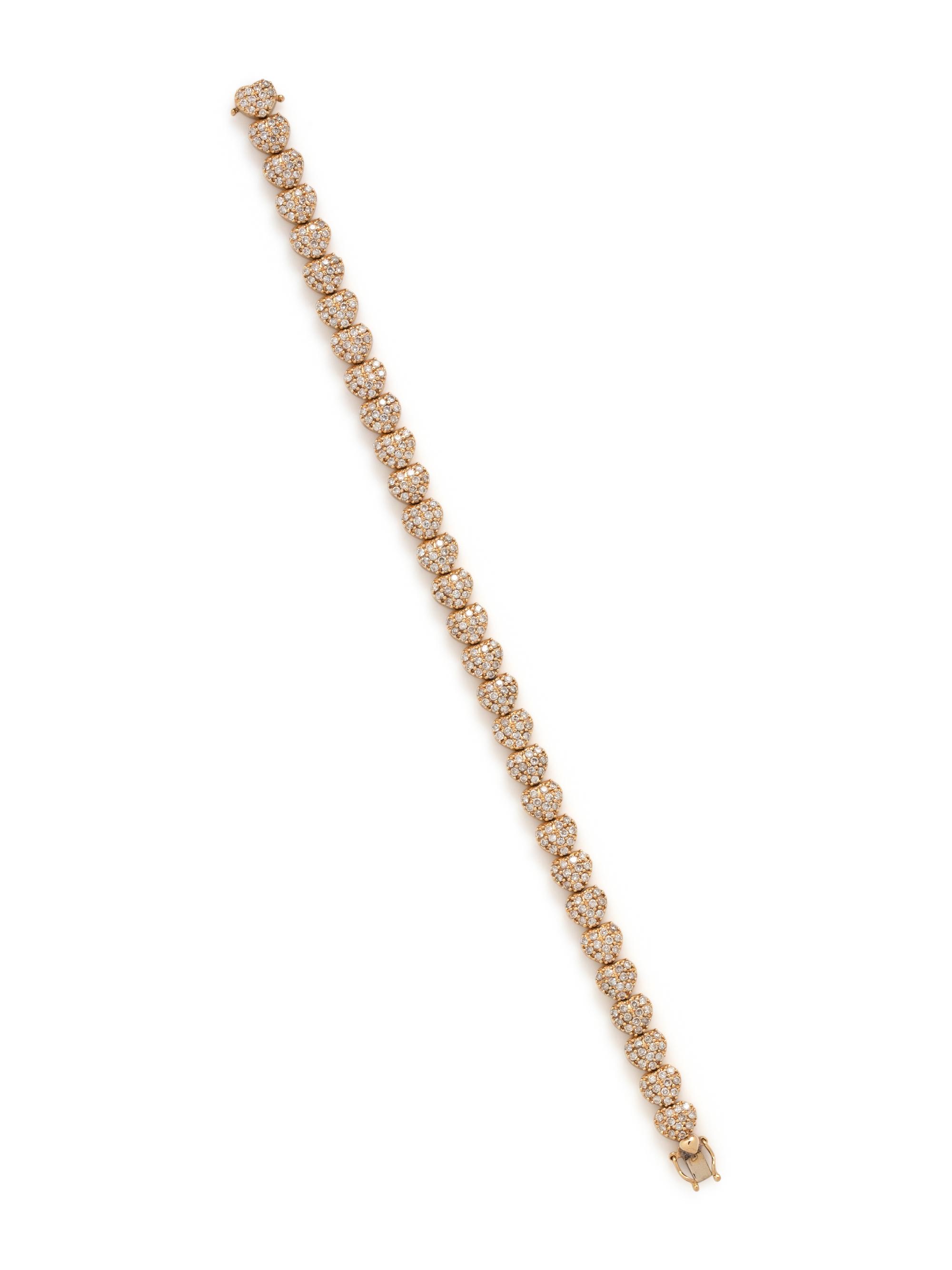 YELLOW GOLD AND DIAMOND HEART BRACELET