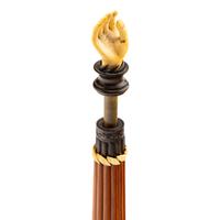 An Austrian Carved and Parcel-Ebonized Columnar Adjustable Quill Stand