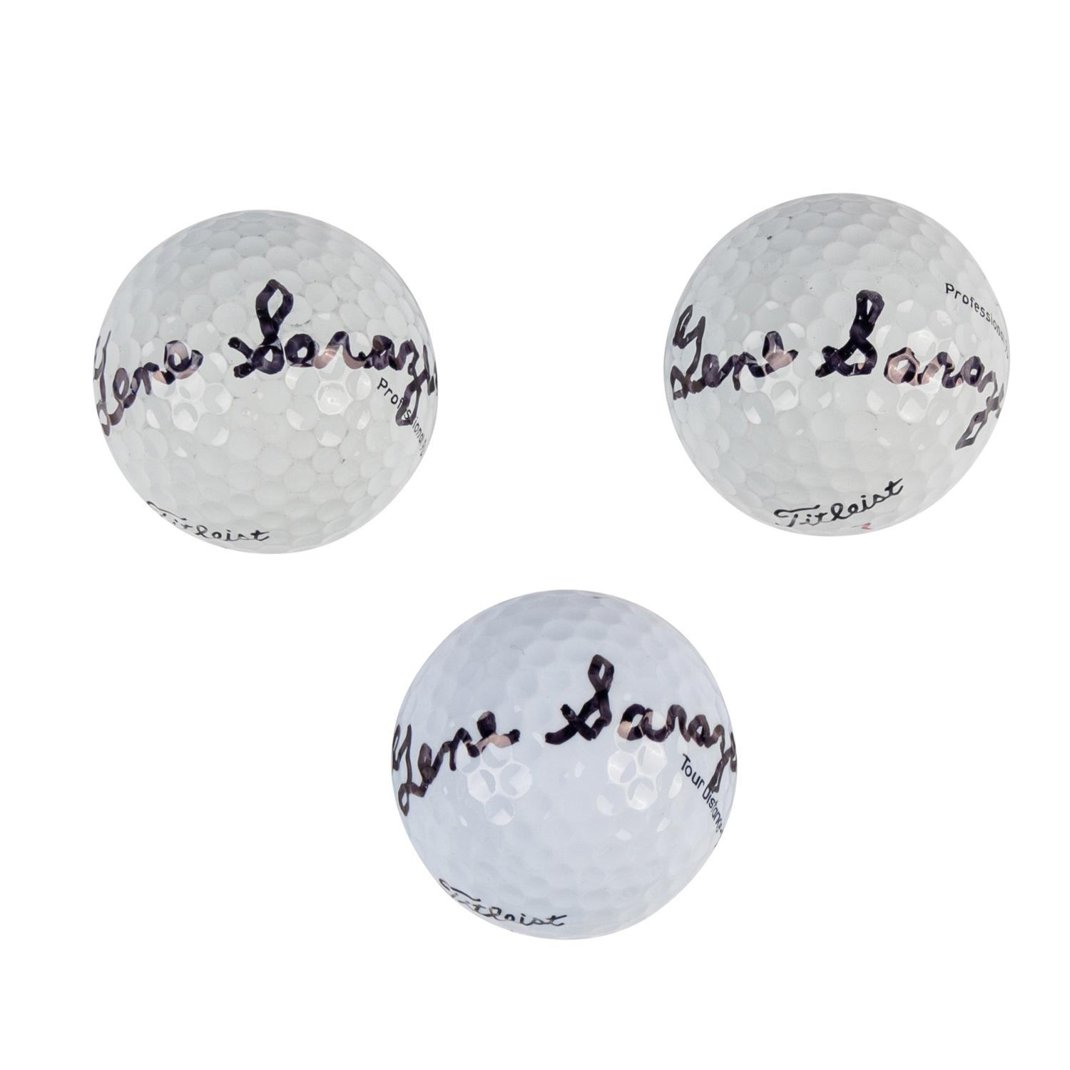 A Group of Three Gene Sarazen Signed Autograph Golf Balls