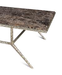 A Contemporary Gilt Metal and Marble Cocktail Table