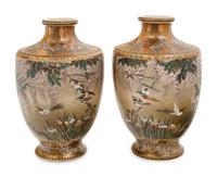 A Pair of Japanese Satsuma Vases