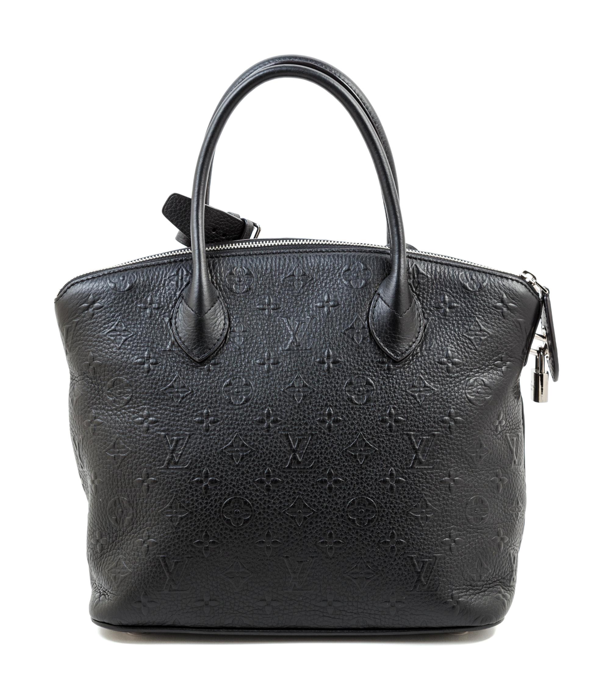 A Louis Vuitton Black Empreinte Montaigne Handbag, 11" x 10.5" x 6"; Handle drop: 4.5".