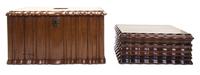 Two English Writing Boxes, Height of larger 9 x width 15 1/2 x depth 12 inches.