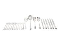 A Group of Christofle Cluny Silver-Plate Flatware Articles