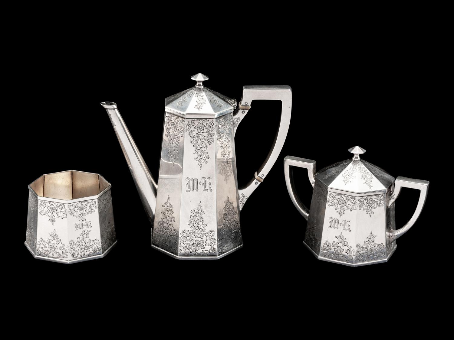 An American Silver Three-Piece Coffee Service