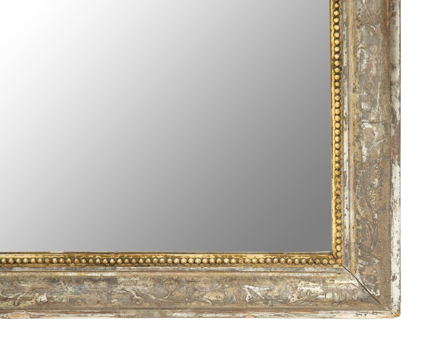 A Napoleon III Silvered and Gilt Wood Mirror