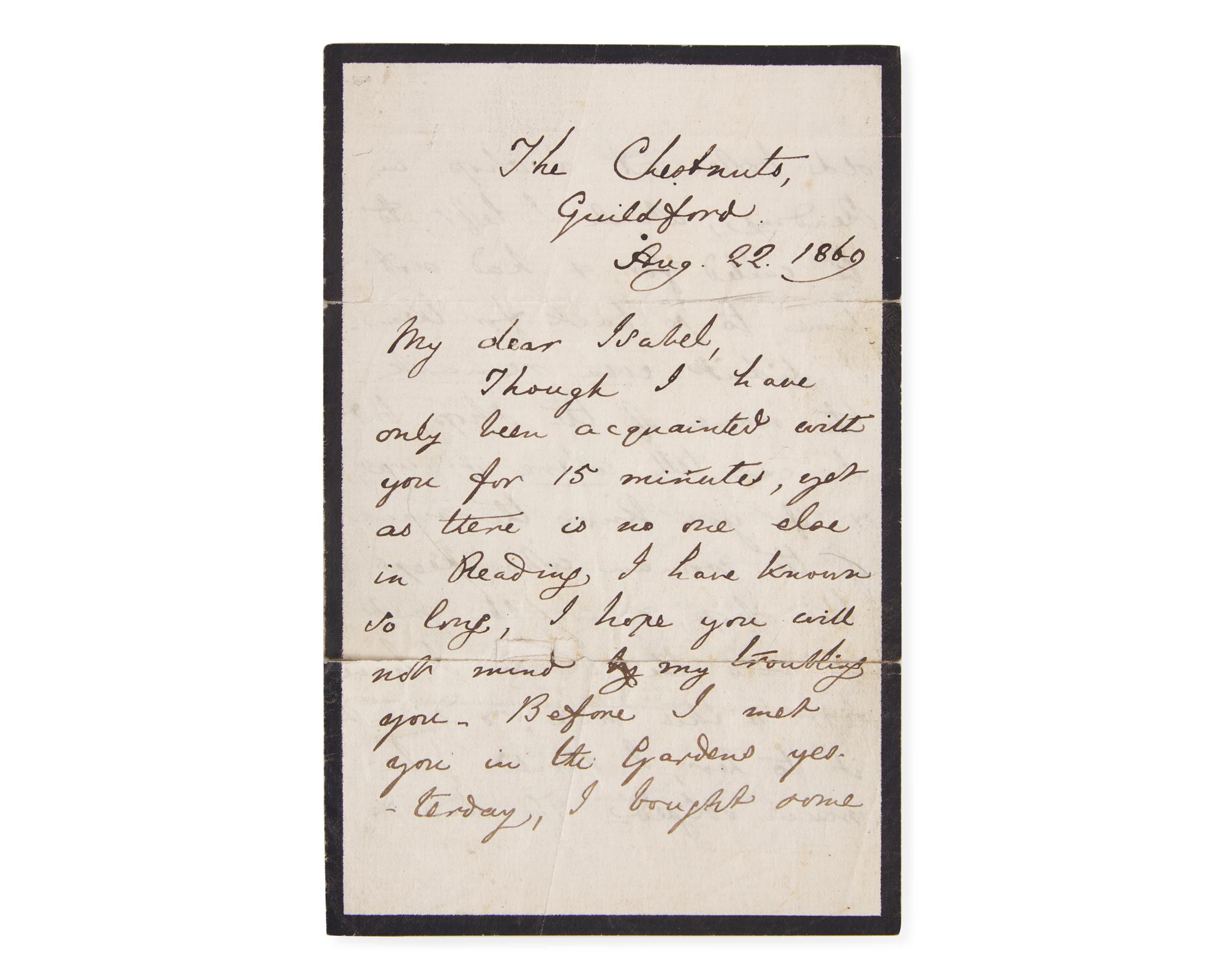 Carroll, Lewis (Charles Lutwidge Dodgson). Autograph Letter, signed