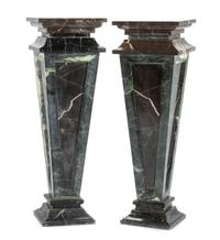 A Pair of Italian Neoclassical Style Marble Pedestals Height 41 inches.