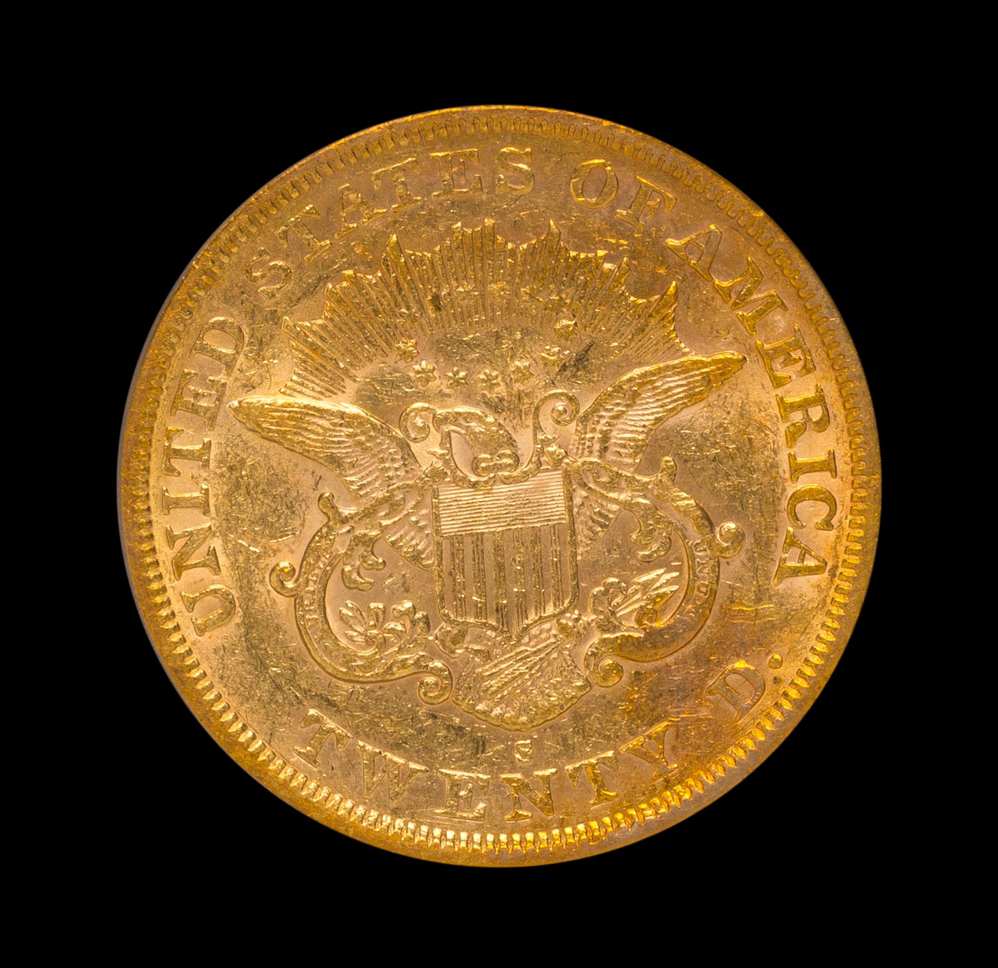 A United States 1865-S Liberty Head $20 Gold Coin