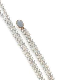 LAVENDER JADE AND GRAY PEARL NECKLACE