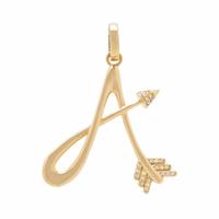 Adina Reyter, Yellow Gold and Diamond 'A' Arrow Pendant