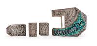 Sterling Silver Cast Ranger Set, with Micro Mosaic Inlay Figure Lot is located and will ship from Denver, Colorado.