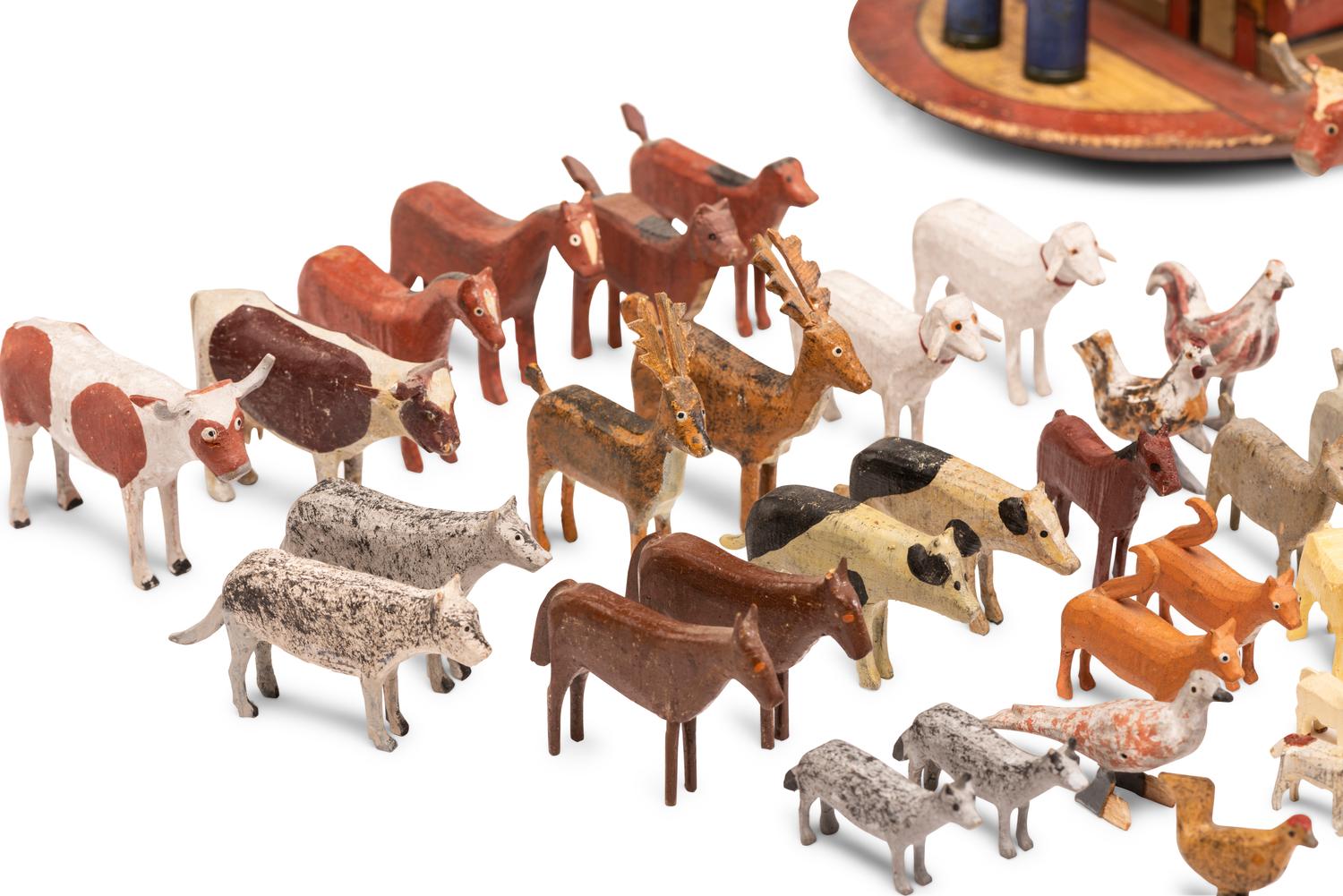 A Noah’s Ark Painted Wood Pull Toy
