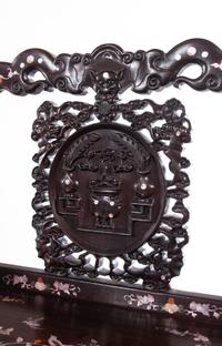 A Set of Chinese Rosewood and Mother-of-Pearl Inlaid Furniture