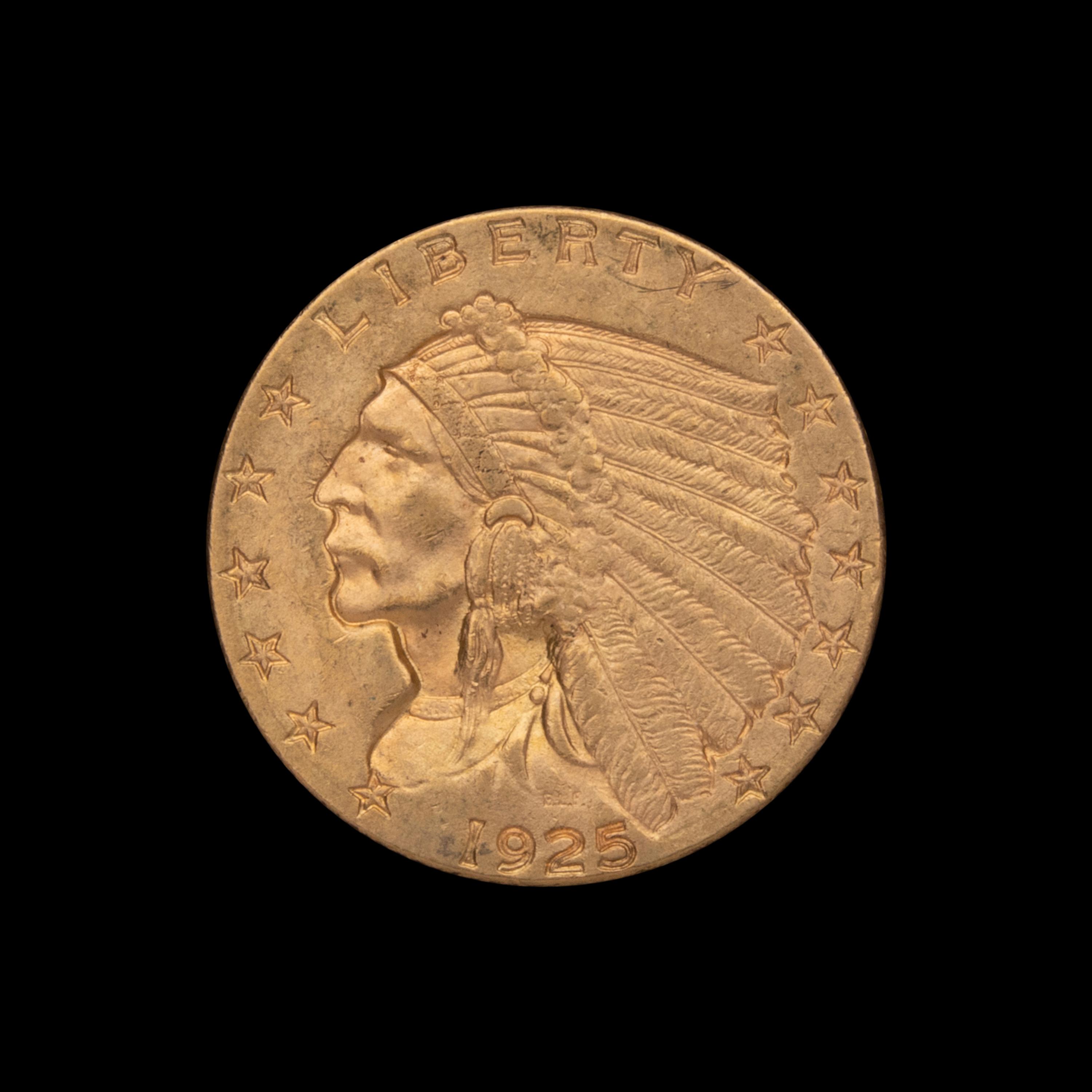 A 1925-D Indian Head $2.50 Gold Coin