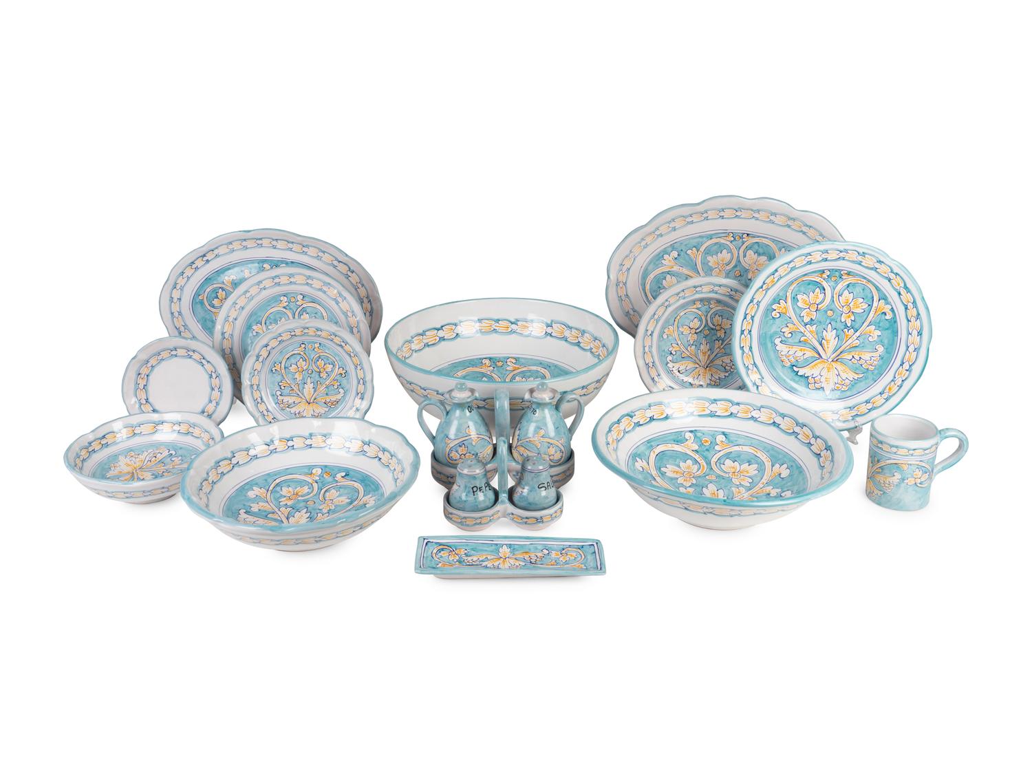 A 94-Piece Italian Glazed Ceramic Dinner Service — 20TH CENTURY