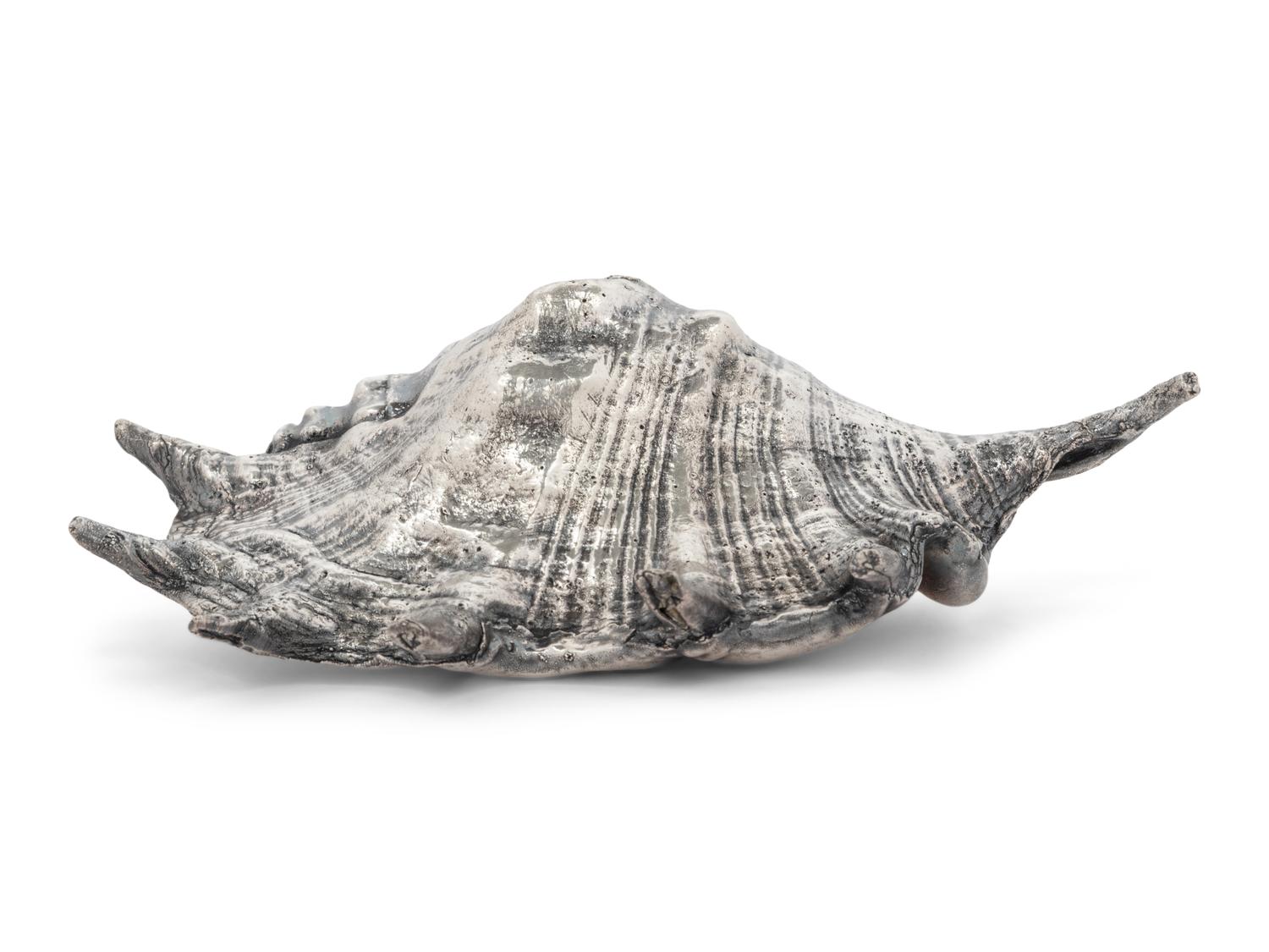 A Federico Buccellati Silver-Plate Mounted Conch Shell
