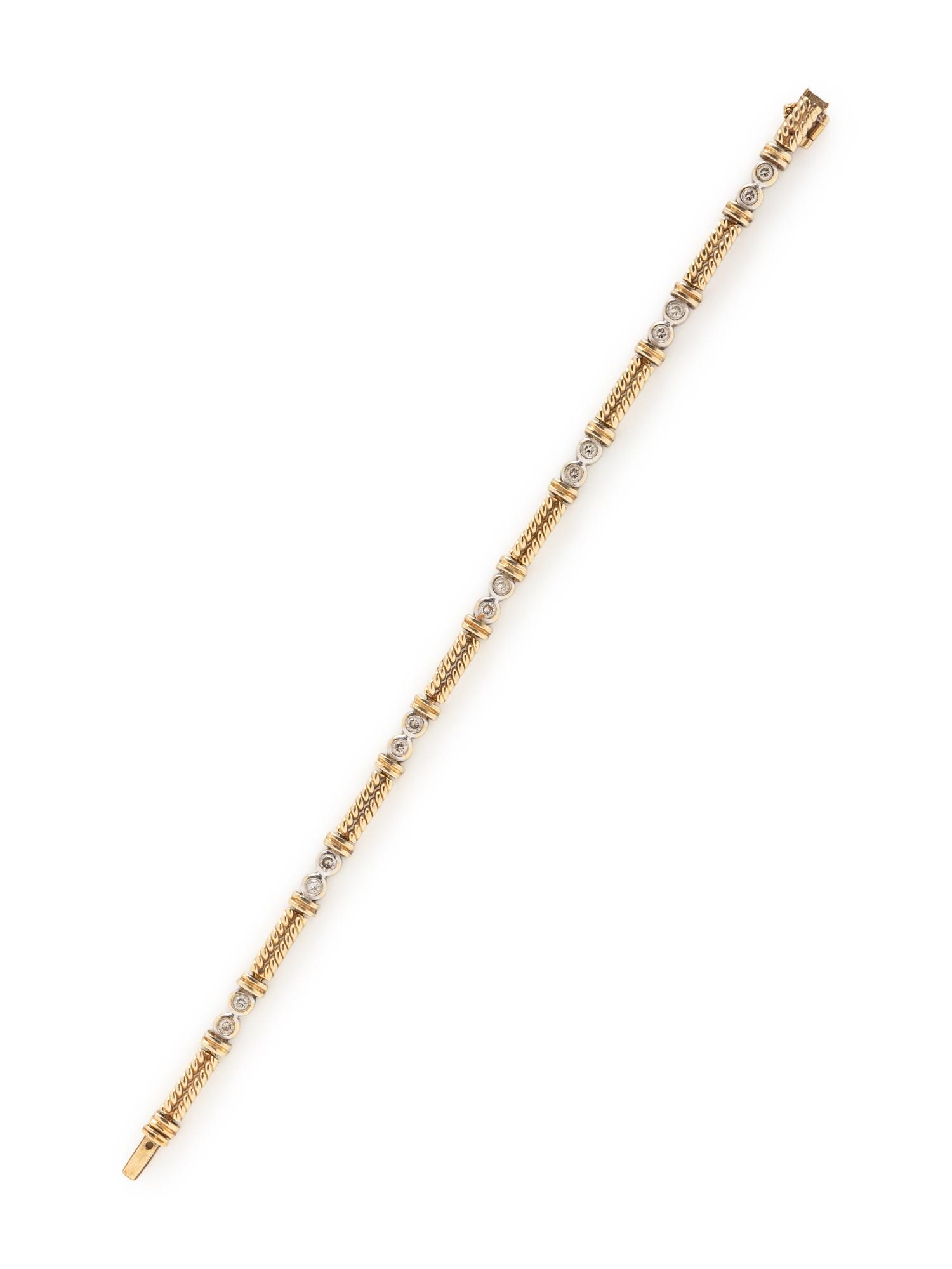 BICOLOR GOLD AND DIAMOND BRACELET